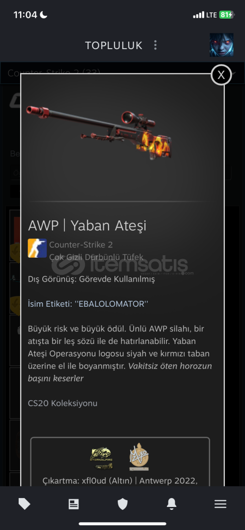 AWP | Yaban Ateşi (FT) AWP | Yaban Ateşi (FT)