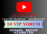 Youtube 10 VİP Yorum + 10 Like