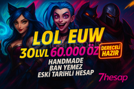 ⭐️BAN YEMEZ⭐️DERECELİ HAZIR EUW 60K+ MÖ 30LVL