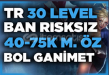 ⭐[BAN YOK!] TR 40K-100K MAVİ ÖZ 30 LVL UNRANKED