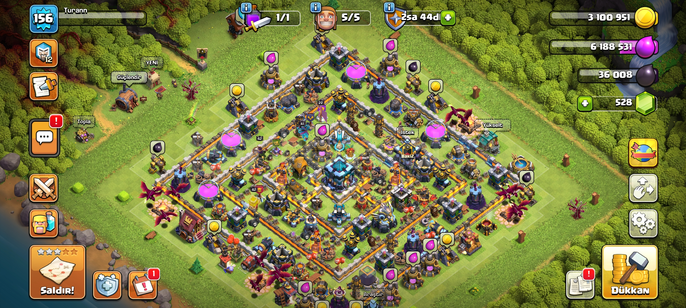 BB 13 156 LEVEL CLASH OF CLANS HESABI  BB 13 156 LEVEL CLASH OF CLANS HESABI