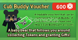 Bee Swarm Cub Buddy Voucher