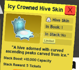 Bee Swarm Simulator 1x Icy Crowned Hive Skin 