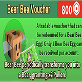 Bee Swarm Simulator Bear Bee Voucher