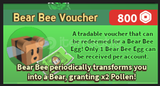Bee Swarm Simulator Bear Bee Voucher