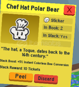 Bee Swarm Simulator Chef Hat Polar Bear