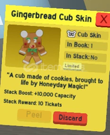 BEE SWARM SIMULATOR GINGERBREAD CUB SKIN !!