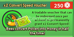 Bee Swarm x2 Convert Speed Voucher