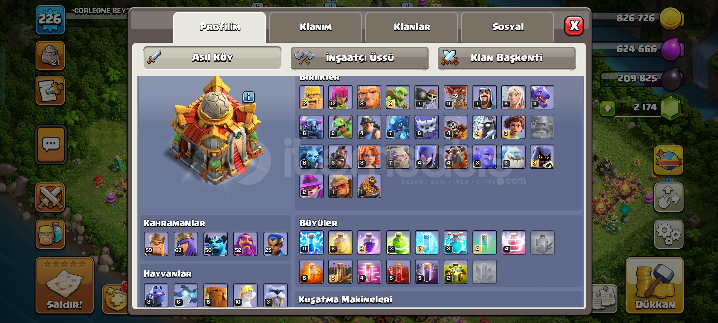 ⚡Belediye 16 Emek hesap + 20 sev klan⚡ ⚡Belediye 16 Emek hesap + 20 sev klan⚡