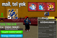 BF MAX LVL + 3 KIRMIZI MEYVE + GOD HUMAN HESAP