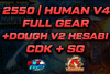 ❤️BF❤️HUMAN V4 FULL GEAR + DOUGH V2 + 2550 LVL