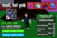 BF MAX LVL 4 KIRMIZI MEYVE + GOD HUMAN HESAP