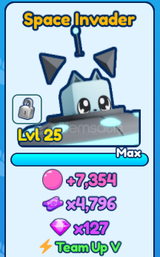 BGS inf Ticket pet Shiny Space invader TEAM UP5