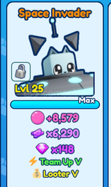 BGS inf Ticket pet Shiny Space invader TEAM UP5