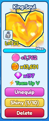 (BGSI) 1X KİNG SOUL TEAM UP V 25 LEVEL