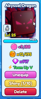(BGSI) 1X MYTHİC ABYSSAL DRAGON TEAM UP V