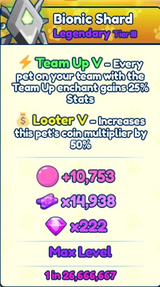 [BGSI] 1x Team Up Shiny Bionic Shard! ✨EN UCUZ
