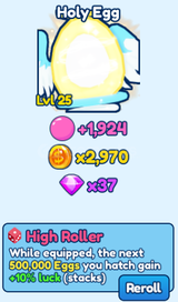 BGSI 2x Holy Egg maks level HighRoller Ench