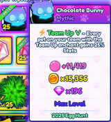 BGSI Mythic Chocolate Bunny lvl 25 Team up V