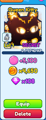 ⭐BGSI SHINY QUEEN KITTY [LIMITED SECRET]⭐