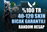 ⭐BIÇAKLI⭐%100TR 40-120 SKİNLİ RANDOM HESAP