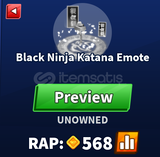 Blade Ball Black Ninja Katana Emote