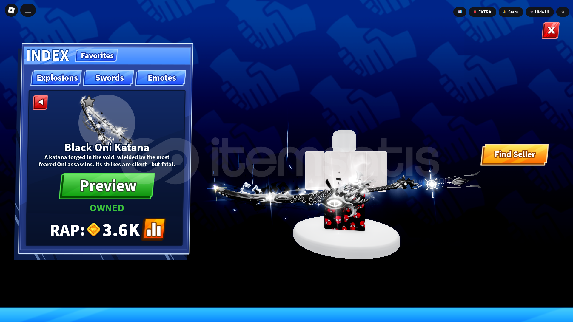 blade ball BLACK ONİ KATANA (7K EXİST) blade ball BLACK ONİ KATANA (7K EXİST)