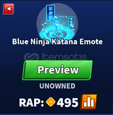 Blade Ball Blue Ninja Katana Emote