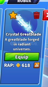 ★ [BLADE BALL] CRYSTAL GREATBLADE ★