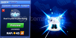 ⭐Blade Ball⭐ Dual Crystal Scythe Swing Emote ⭐Blade Ball⭐ Dual Crystal Scythe Swing Emote