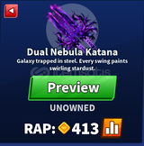 Blade Ball Dual Nebula Katana