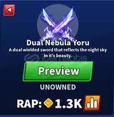 Blade Ball Dual Nebula Yoru