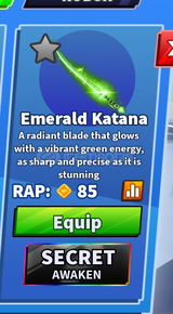 ★ [BLADE BALL] EMERALD KATANA (SECRET) ★