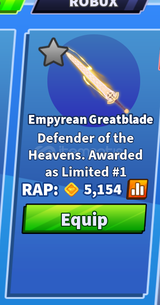 ★ [BLADE BALL] EMPYREAN GREATBLADE ★