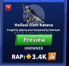 Blade Ball Hollow Oath Katana ÇOK UCUZ!!
