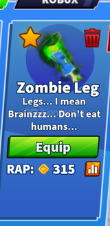 ★ [BLADE BALL] ZOMBIE LEG ★