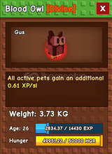 Blood Owl Age 26 Grow A Garden
