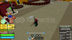 BLOX FRUİT 2550 dough v2 GOd humanlı hesap 45k 