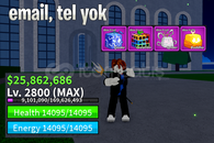 BLOX FRUIT 2800 LEVEL + BUDDHA FRUIT HESAP