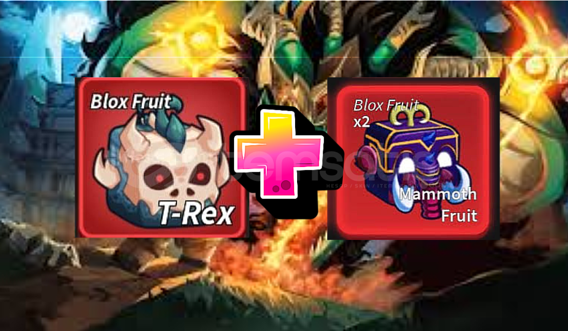 Blox Fruit Mammoth + T-rex Fruit Bundle ROBLOX Blox Fruit Mammoth + T-rex Fruit Bundle ROBLOX