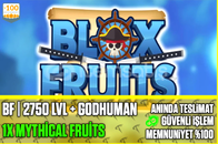 ⭐️Blox Fruits❤️KİTSUNELU + 2800 LVL❤️