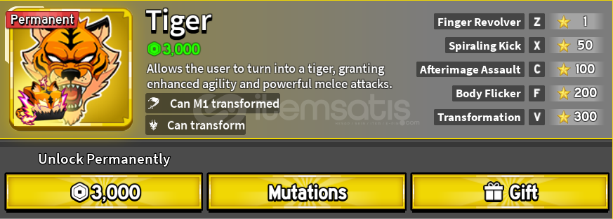 Blox Fruits Permanent Tiger Blox Fruits Permanent Tiger