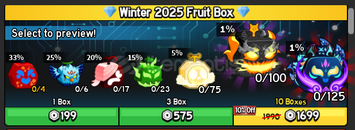 Blox Fruits Winter 2025 Fruit 1 Box