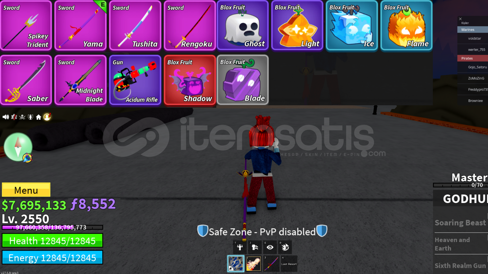 ✅BloxFruit✅2550 LVL⭐SHADOW GOD GARANTİ⭐7.6M ✅BloxFruit✅2550 LVL⭐SHADOW GOD GARANTİ⭐7.6M