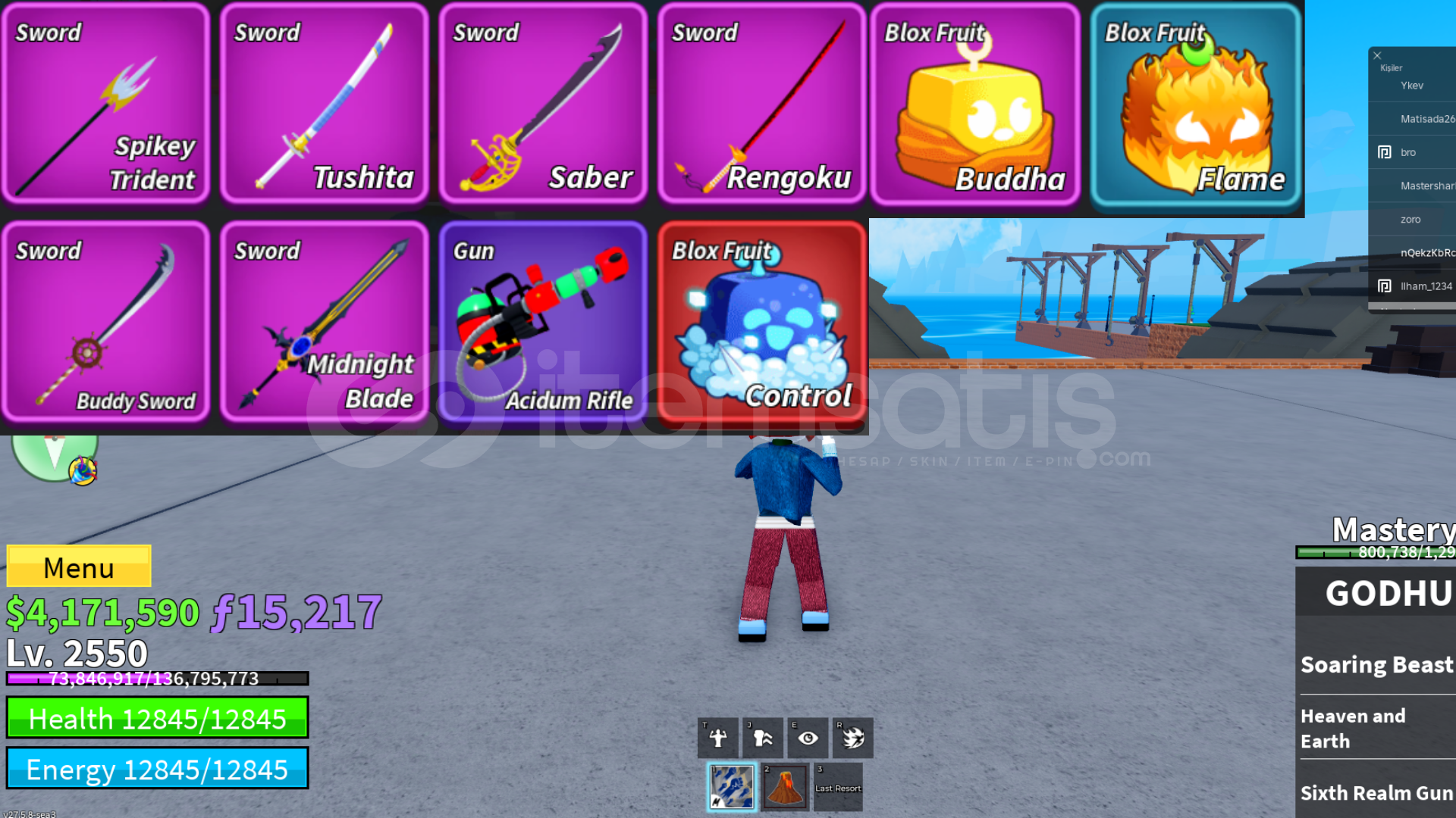 ✅BloxFruit✅2550 LVL⭐CONTROL GOD GARANTİ⭐4.1M ✅BloxFruit✅2550 LVL⭐CONTROL GOD GARANTİ⭐4.1M