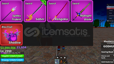✅BloxFruit✅2550 LVL⭐SHADOW GOD GARANTİ⭐3M