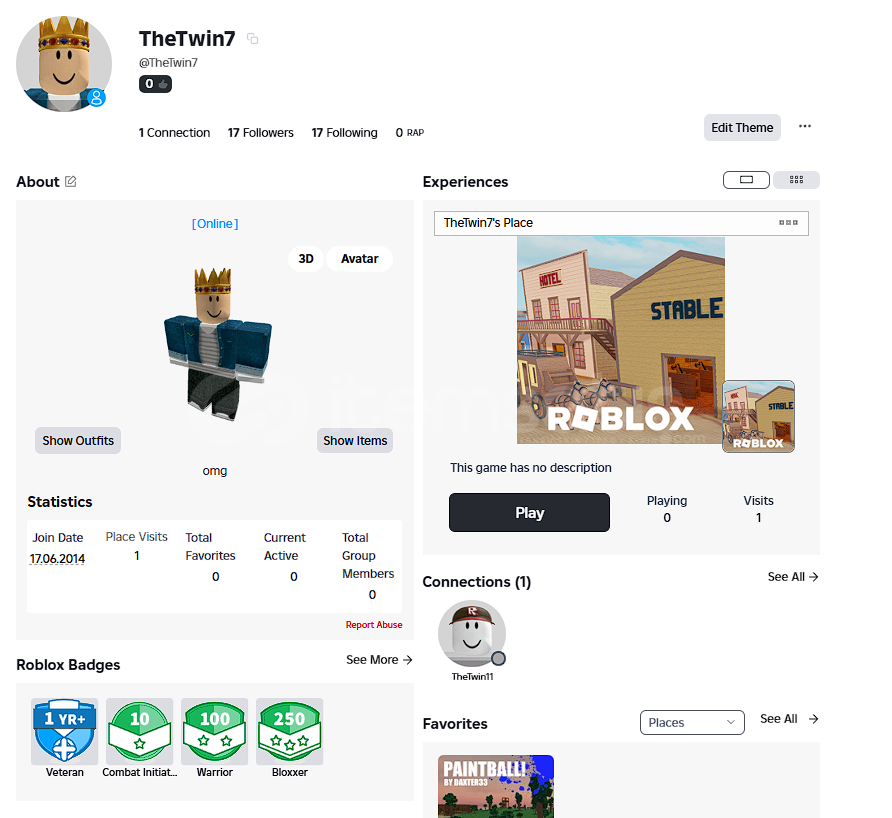 ✨BLOXXER ROZET✨TAÇLI 2014 HESAP ✨BLOXXER ROZET✨TAÇLI 2014 HESAP