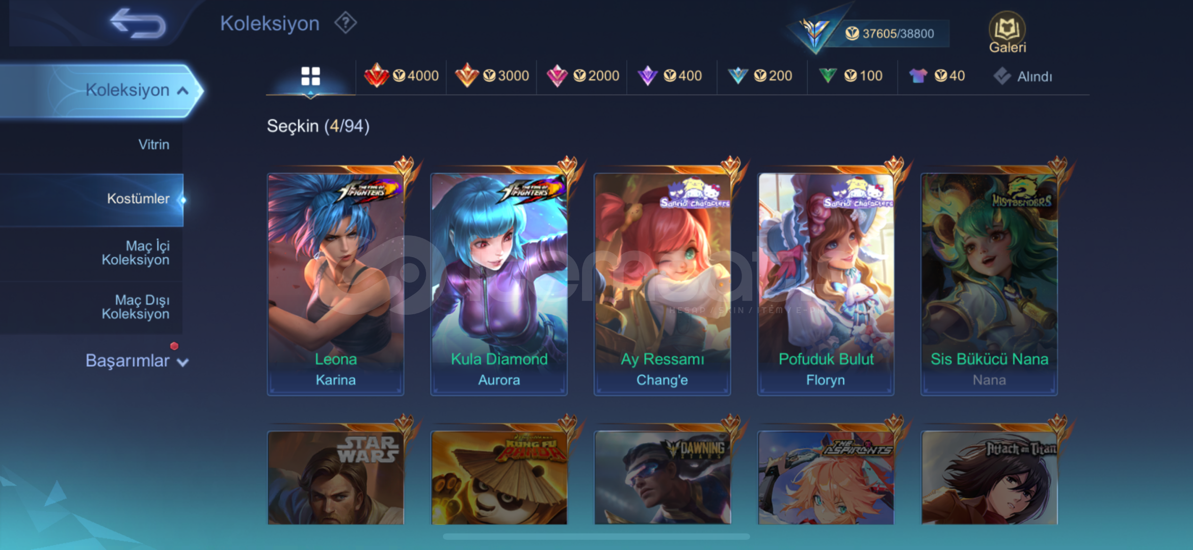 Bol kostümlü az maçlı mobile legends hesap Bol kostümlü az maçlı mobile legends hesap