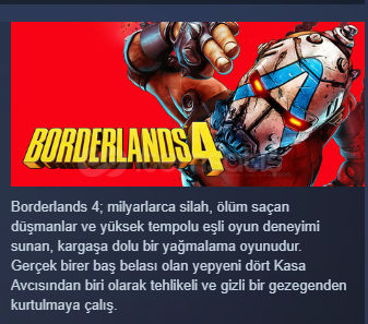 Borderlands 4 Kendi Hesabınıza (Orjinal CD Key) Borderlands 4 Kendi Hesabınıza (Orjinal CD Key)