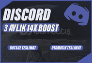 ⭐[BOTSUZ] Discord 3 Aylık 14x Boost⭐